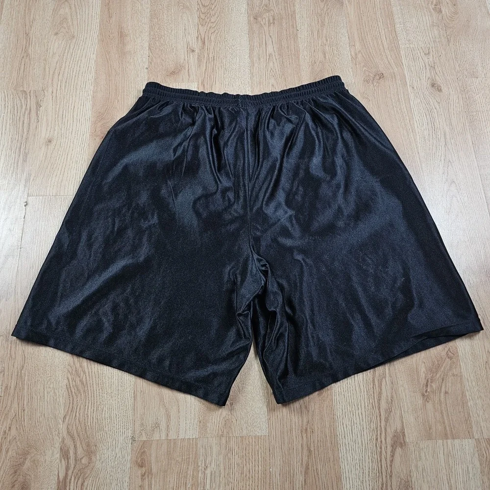 Vintage Nike Team Shorts Men XL Dazzle Basketball Black Silky Soft Shiny Made US